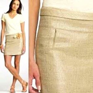 J Crew Beige Linen Shimmer Skirt